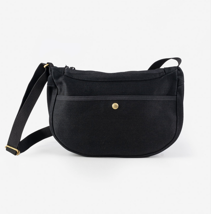 IHE-19-BLK 21oz Denim Small Shoulder Bag - Black