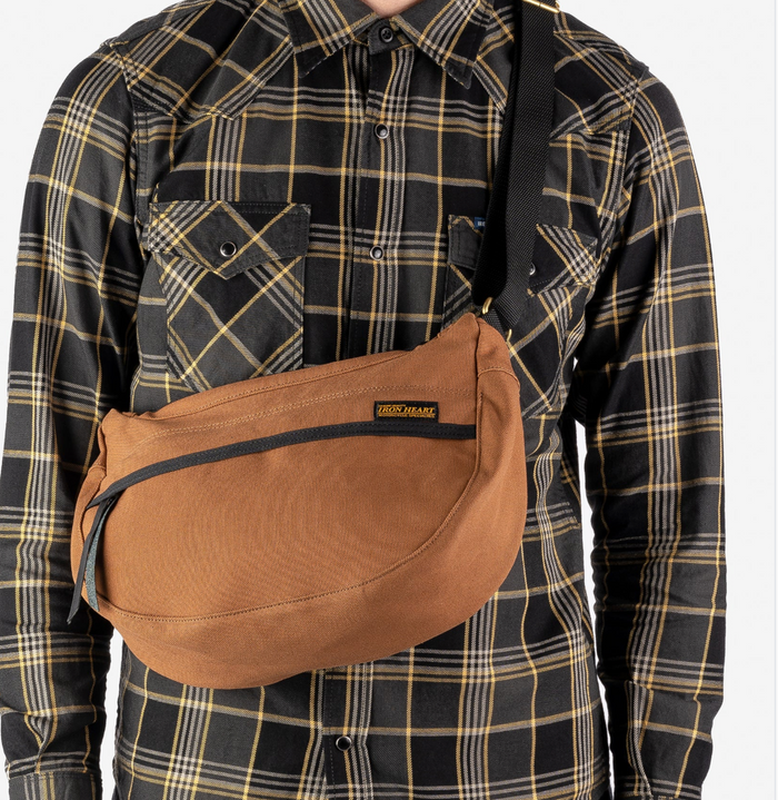 IHE-19-BRN 17oz Duck Small Shoulder Bag - Brown