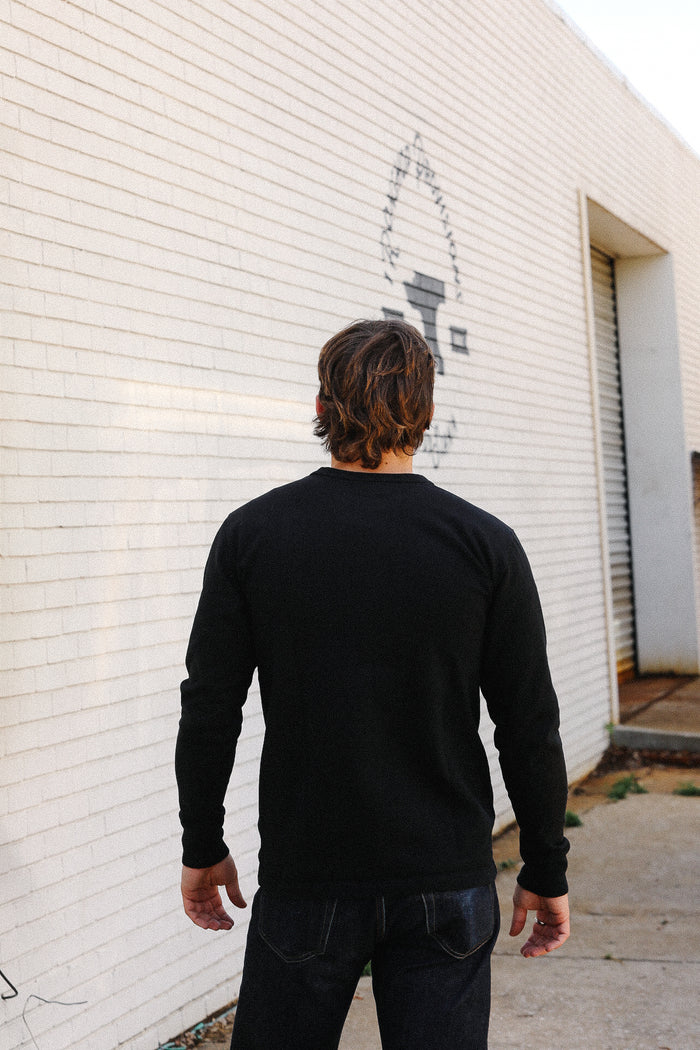 IHTL-1501-BLK Iron Heart 11oz Cotton Knit Crew Neck Sweater- Black