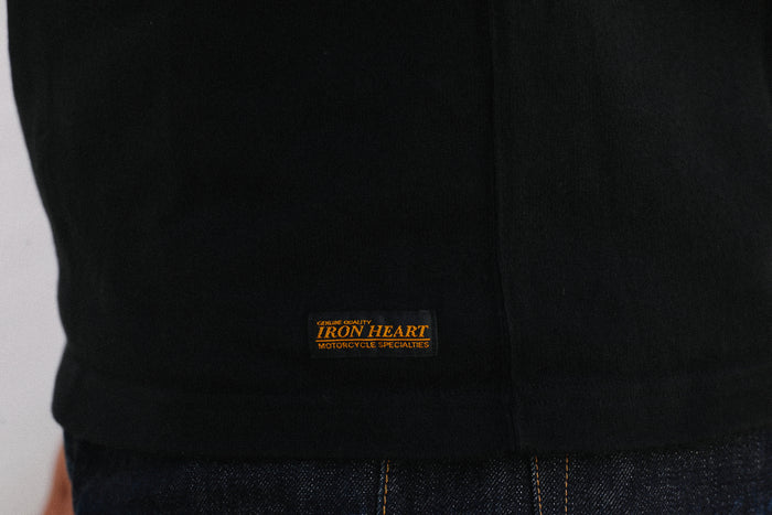 IHTL-1501-BLK Iron Heart 11oz Cotton Knit Crew Neck Sweater- Black