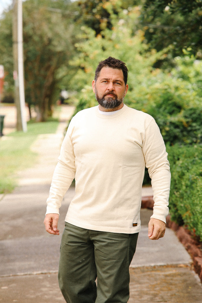 IHTL-1501-CRM Iron Heart 11oz Cotton Knit Crew Neck Sweater- Cream