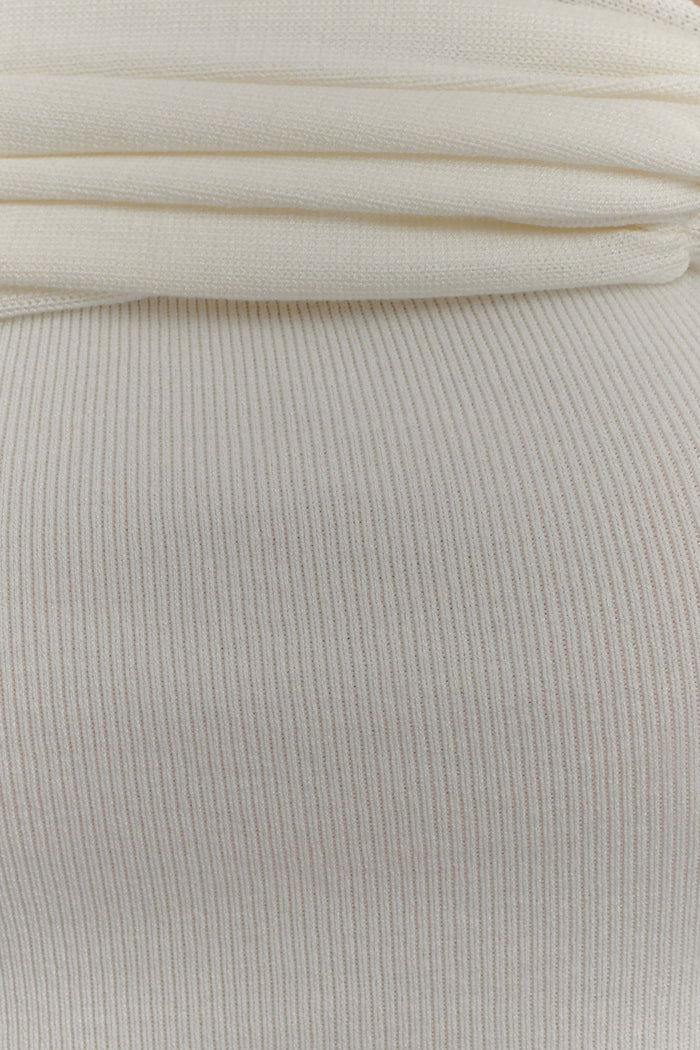Irene Gathered Knit Top - Ivory
