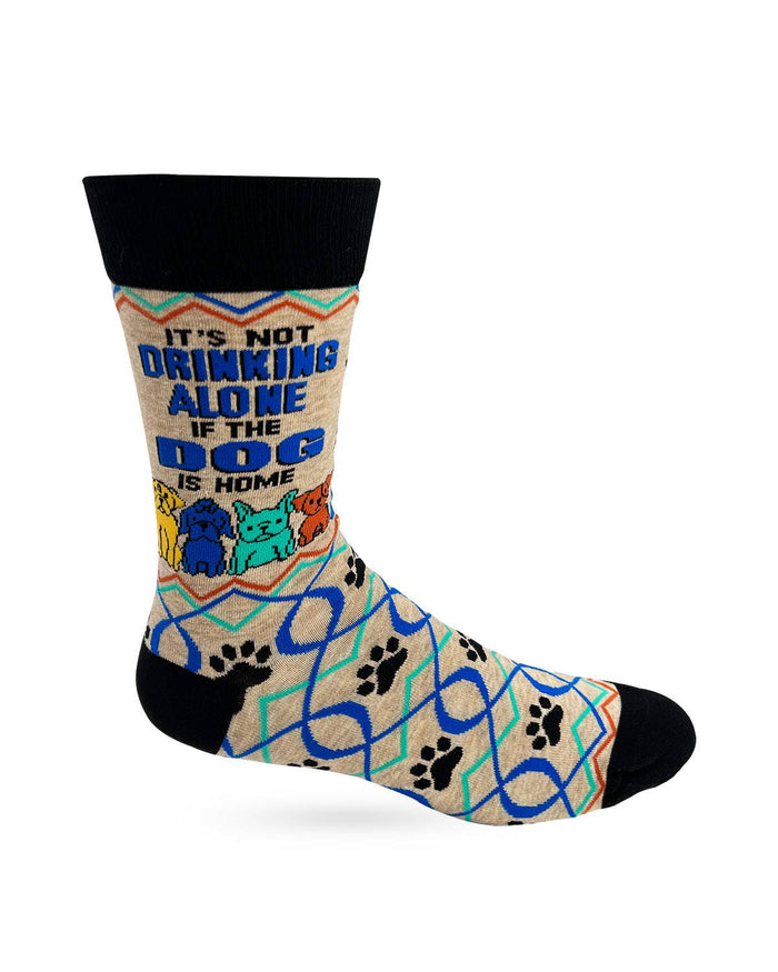 It’s Not Drinking Alone if the Dog is Home Men's Novelty Crew Socks - Premium Socks from Fabdaz - Just $11.95! Shop now at Pat's Monograms
