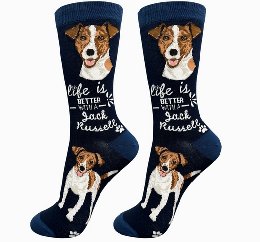 Jack Russell - Life is Better Socks - Premium Socks from Sock Daddy - Just $10.95! Shop now at Pat's Monograms