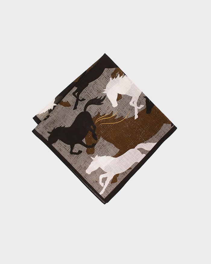 Japanese Handkerchief, Classic, Shofu, Brown Horses