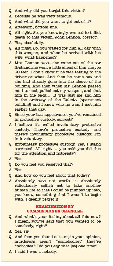 John Lennon's Killer: Parole Board Transcript Released! (NIRV)