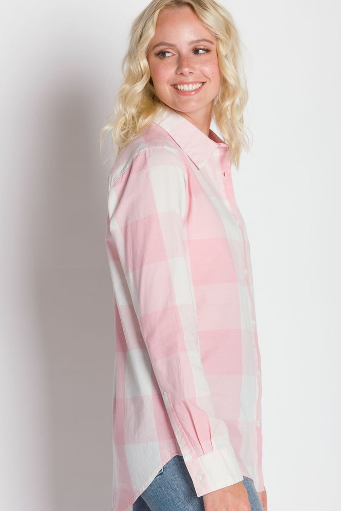 Julie | Women's Long Sleeve Plaid Button Up Shirt