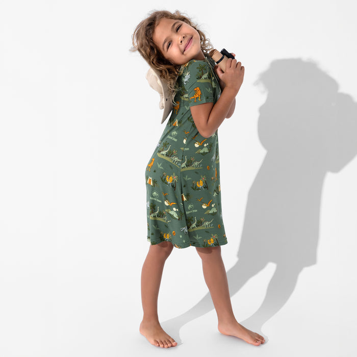 Jurassic Park: Safari Bamboo Girls' Short Sleeve Dress