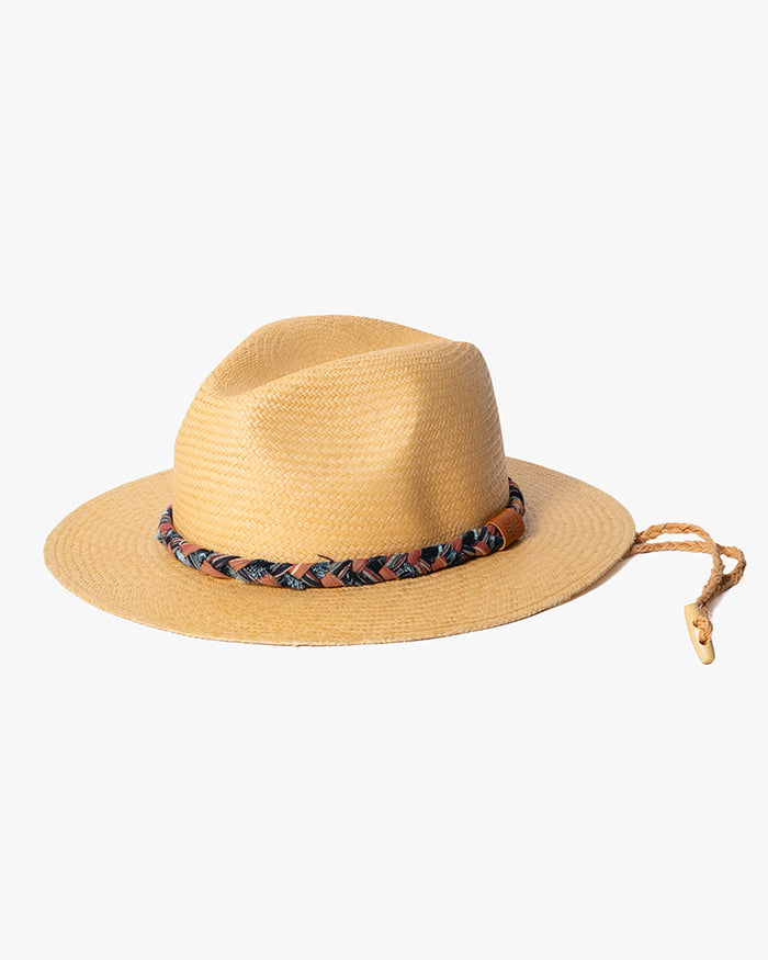Kiriko Custom Panama Hat, Straw, Braided Indigo with Canyon Accents