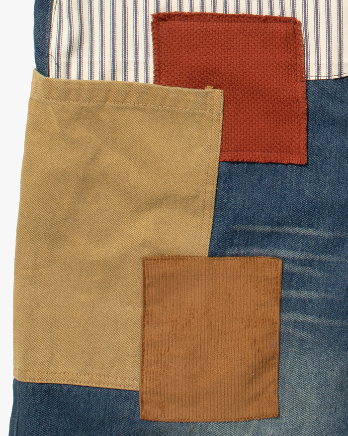 Kiriko Custom Patched Overalls, Colorblock Denim #1