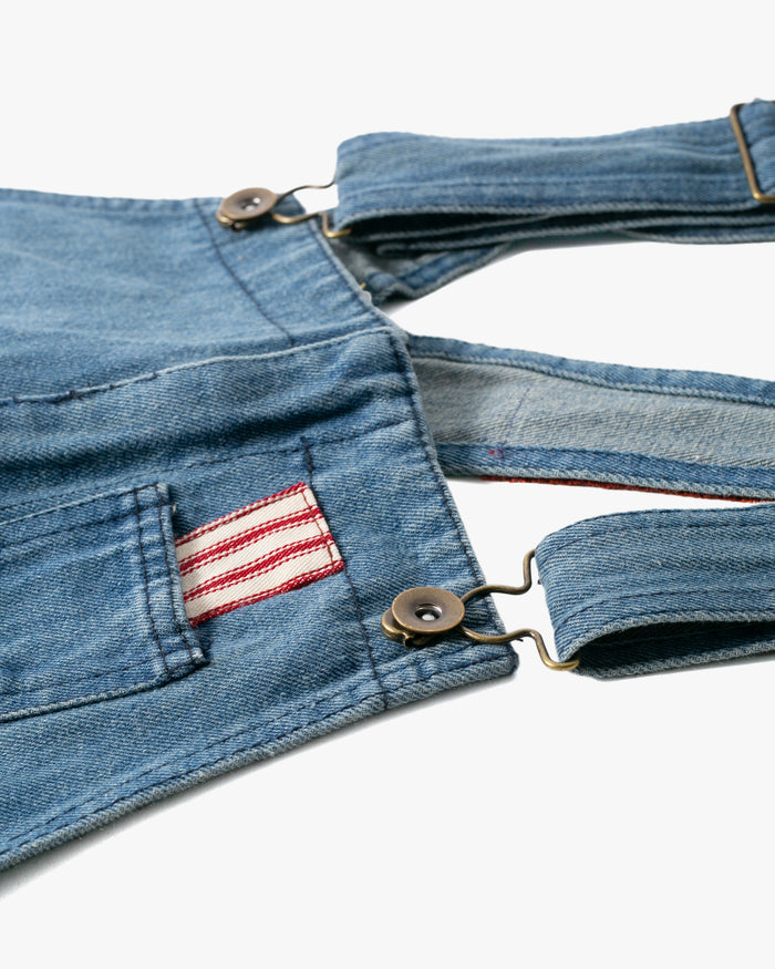 Kiriko Custom Patched Overalls, Colorblock Denim #3