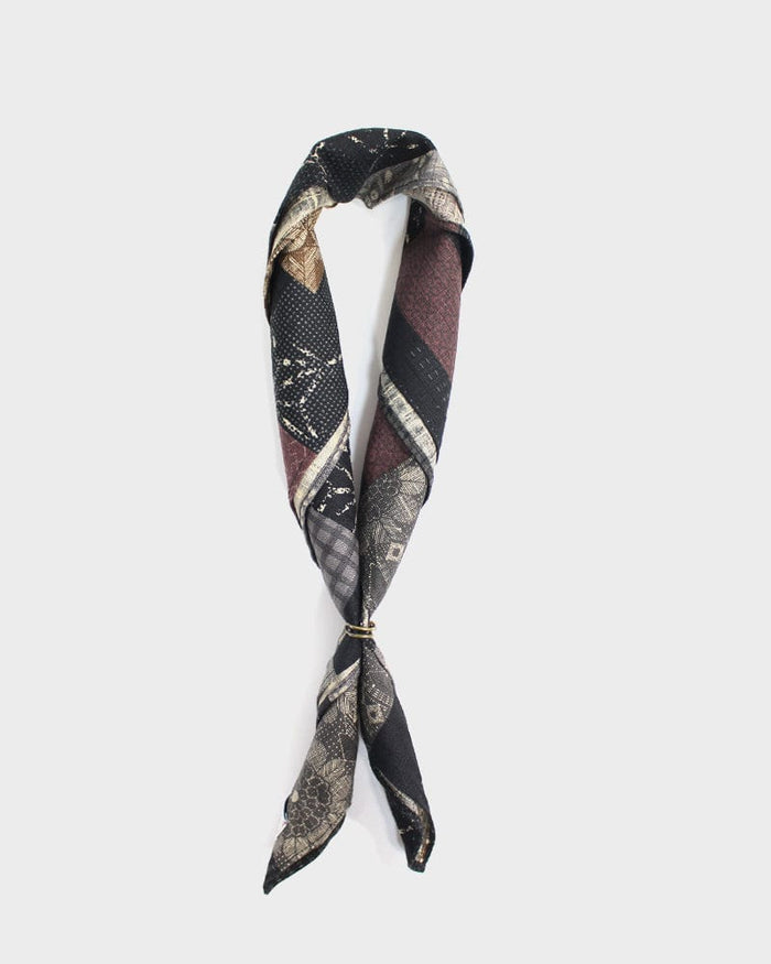 Kiriko Original Bandana, Classic, Charcoal Patchwork Style