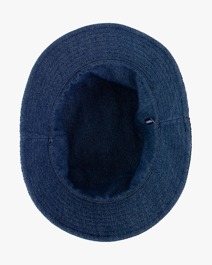 Kiriko Original Bucket Hat, Reversible Navy Sashi-ori and Denim