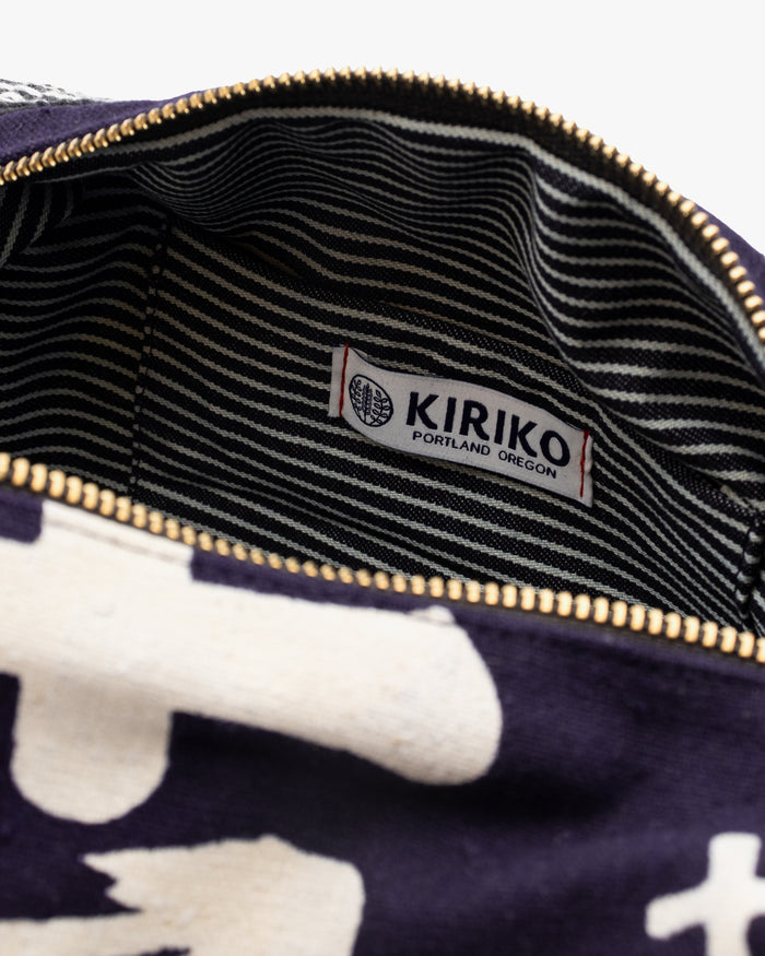 Kiriko Original Dopp Kit, Maekake, Dark Indigo with White Belt