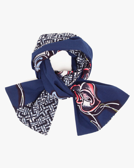 Kiriko Original Scarf, Split Yukata, Wide, Pink and Blue Roses