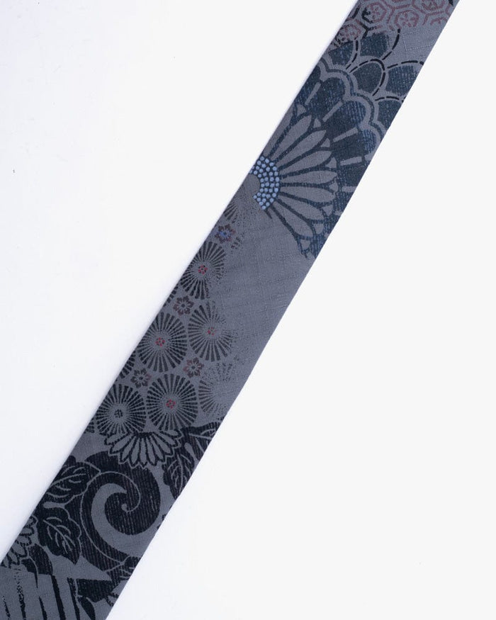 Kiriko Original Tie, Grey Multi Kiku