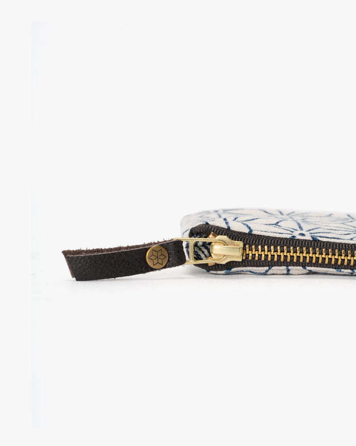 Kiriko Original Zipper Wallet, Cream Asanoha