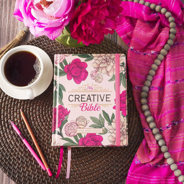 KJV My Creative Bible Hardcover, Pink Floral Printed - Premium Bible from Christian Art Gifts - Just $48.95! Shop now at Pat's Monograms