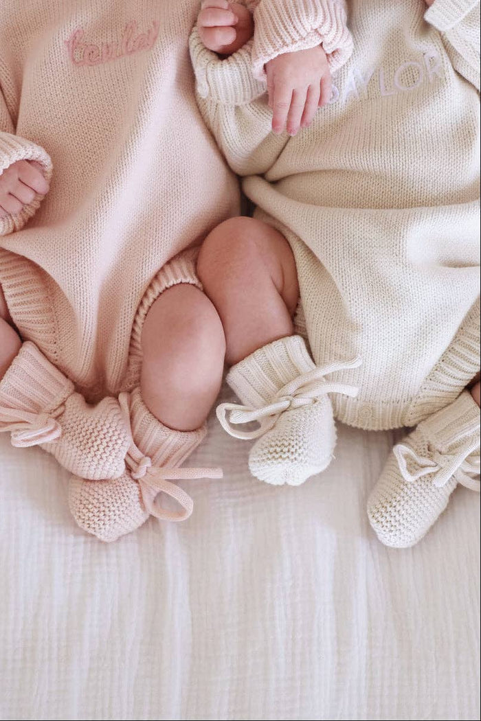 Knit Baby Booties | Ash