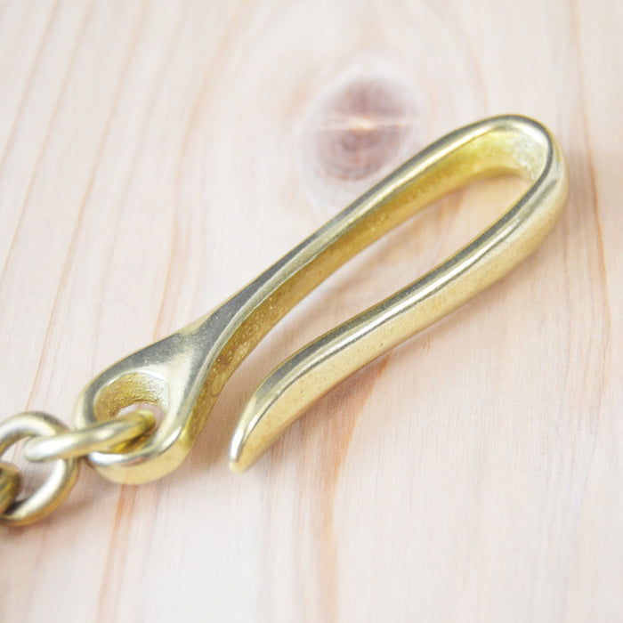 Kobashi Studio BR470 Sand Casted Belt Hook Key Chain Medium- Brass