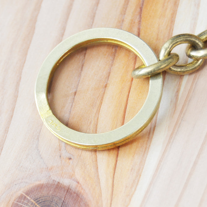 Kobashi Studio BR470 Sand Casted Belt Hook Key Chain Medium- Brass