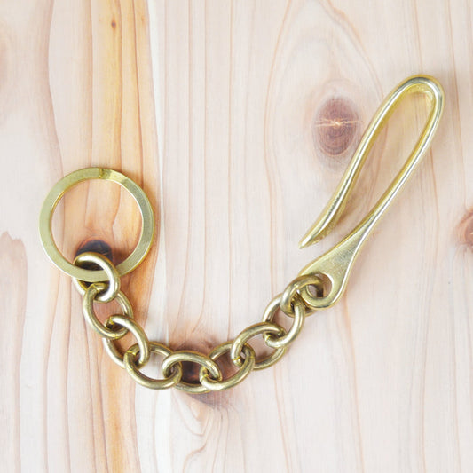 Kobashi Studio BR480 Sand Casted Belt Hook Key Chain Large- Brass