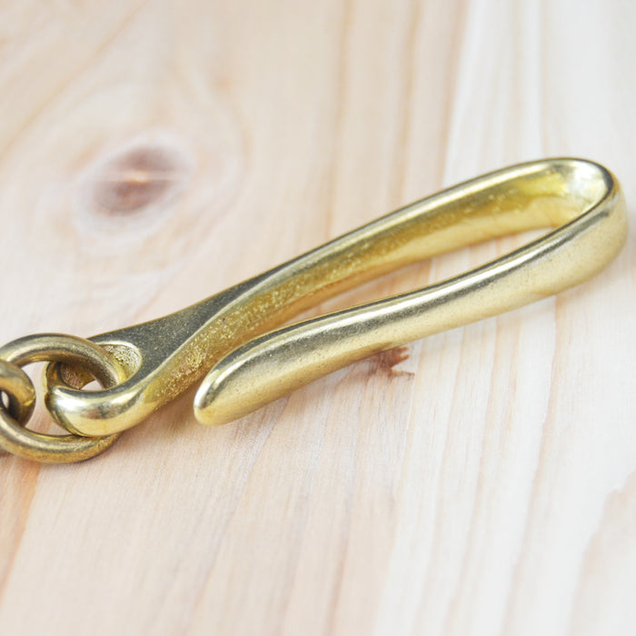 Kobashi Studio BR480 Sand Casted Belt Hook Key Chain Large- Brass