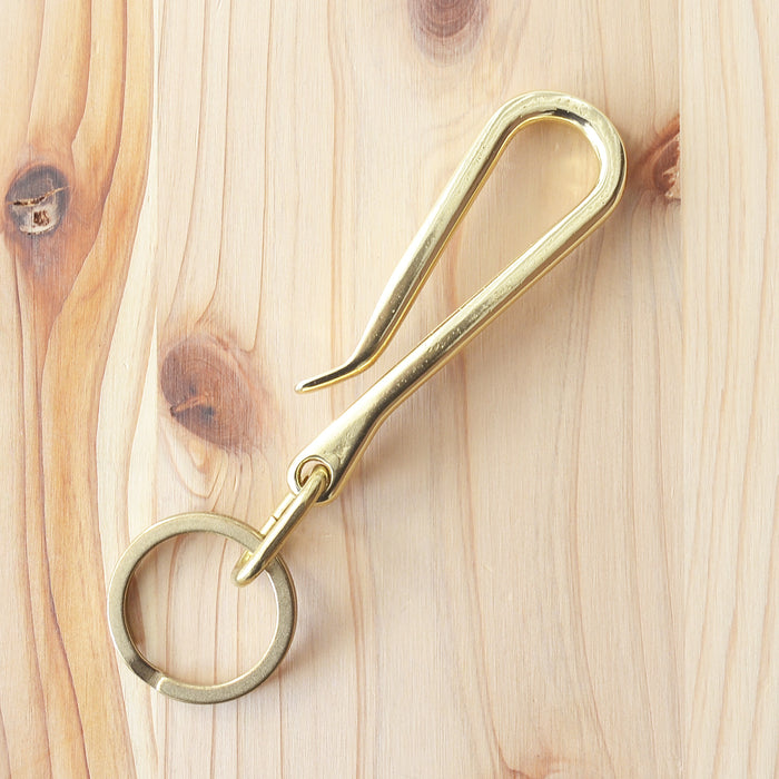 Kobashi Studio BR725F Sand Casted Key Hook With Flat Ring- Brass