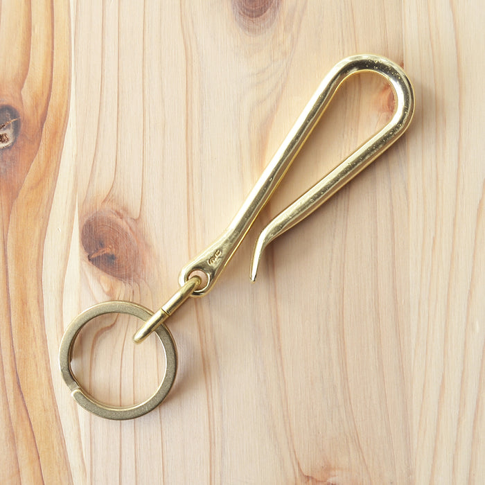 Kobashi Studio BR725F Sand Casted Key Hook With Flat Ring- Brass