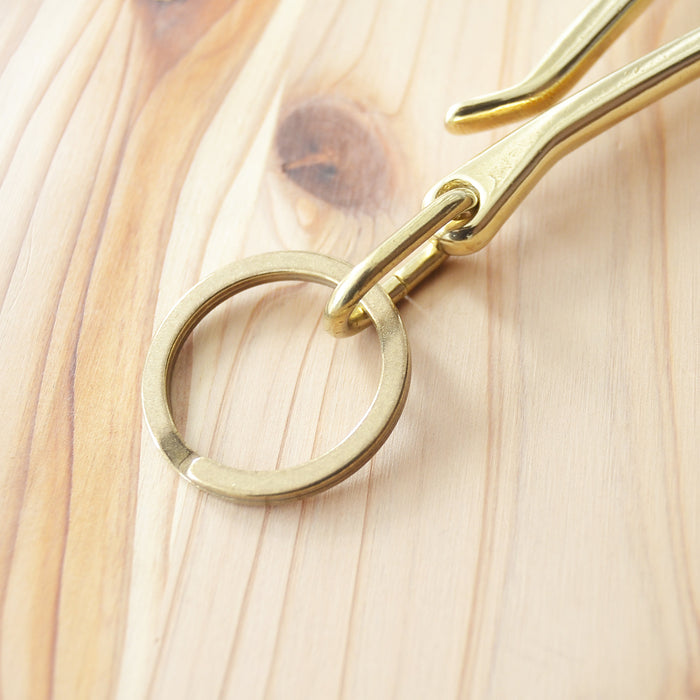 Kobashi Studio BR725F Sand Casted Key Hook With Flat Ring- Brass