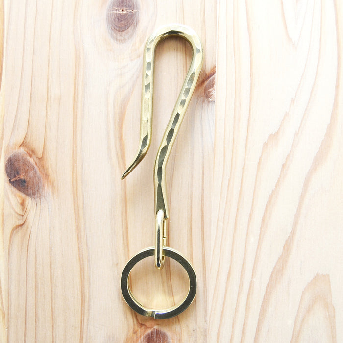 Kobashi Studio BR725HMH Hand-Hammered Key Hook With Flat Ring - Brass