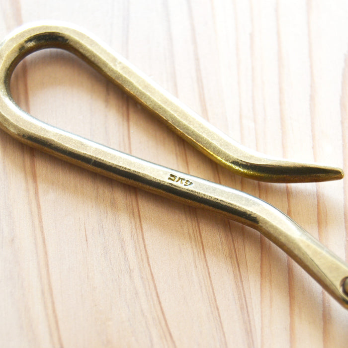 Kobashi Studio BR725HMH Hand-Hammered Key Hook With Flat Ring - Brass
