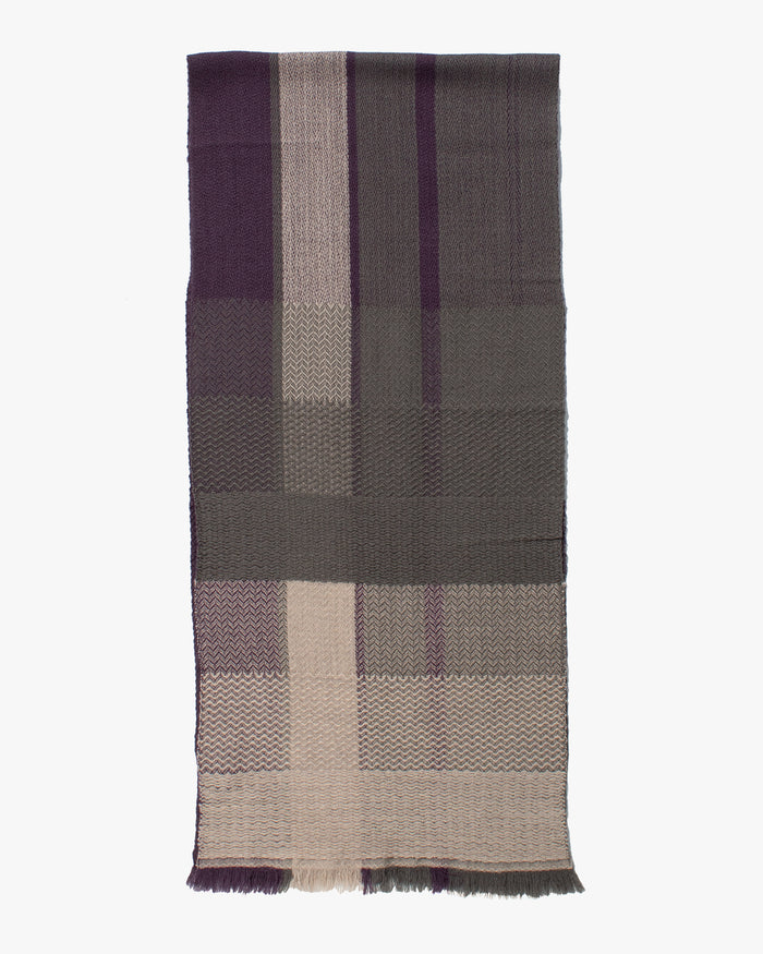 Kobo Oriza Muffler, Autumn Leaves, Purple and Gray