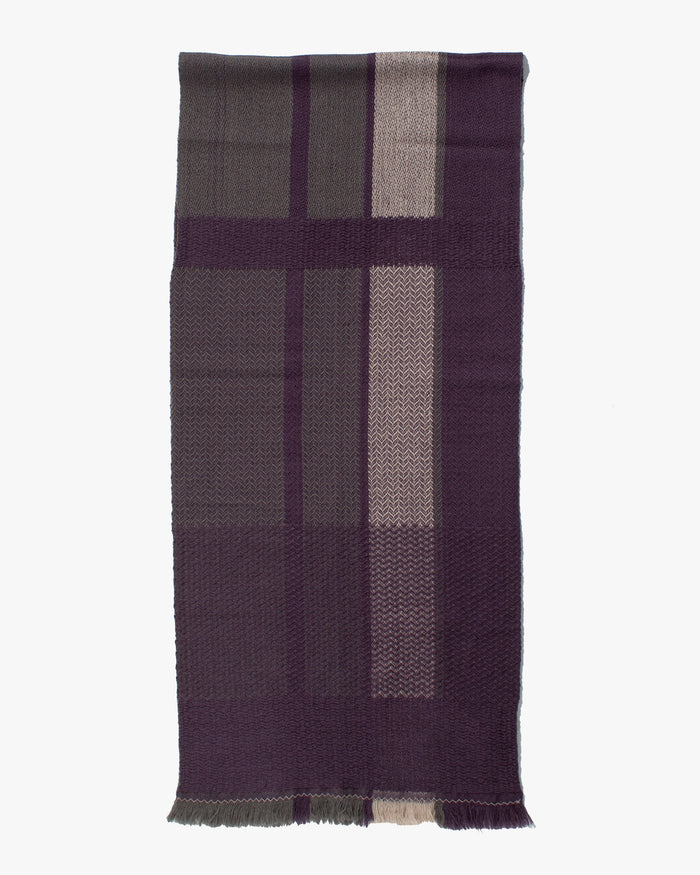 Kobo Oriza Muffler, Autumn Leaves, Purple and Gray