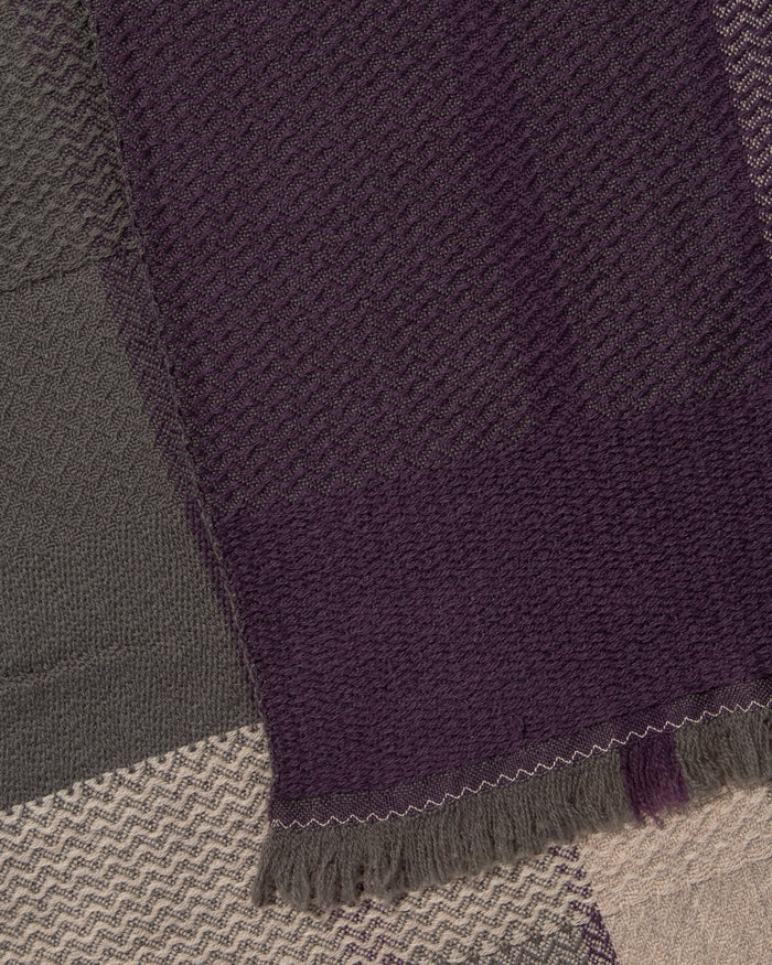 Kobo Oriza Muffler, Autumn Leaves, Purple and Gray
