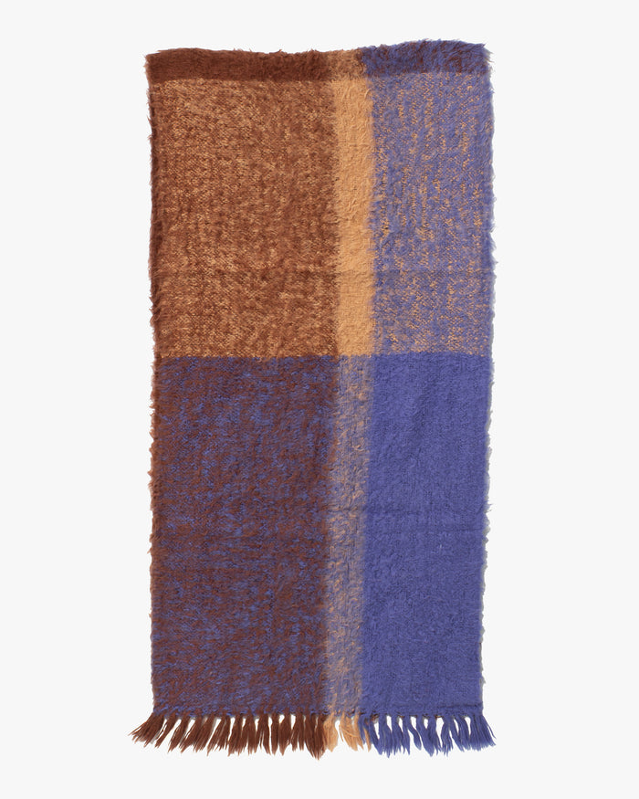 Kobo Oriza Snood, Brushed Cotton, Brown and Blue