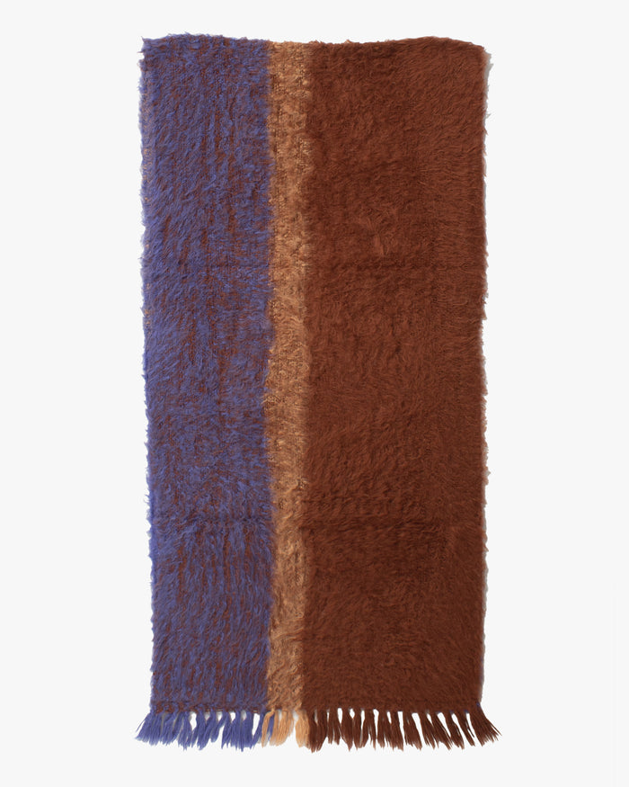 Kobo Oriza Snood, Brushed Cotton, Brown and Blue