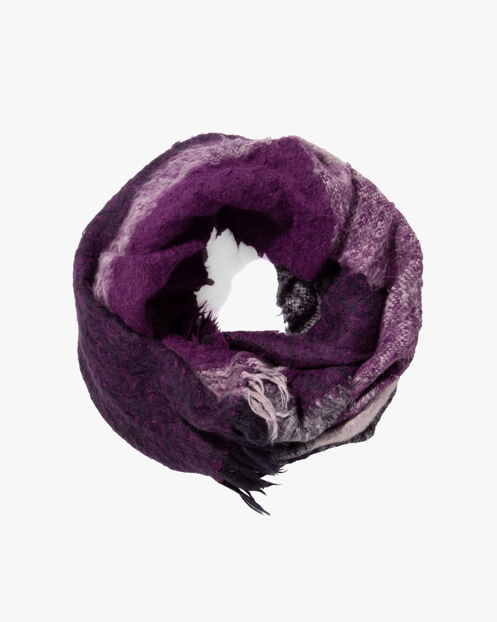 Kobo Oriza Snood, Brushed Cotton, Navy and Purple