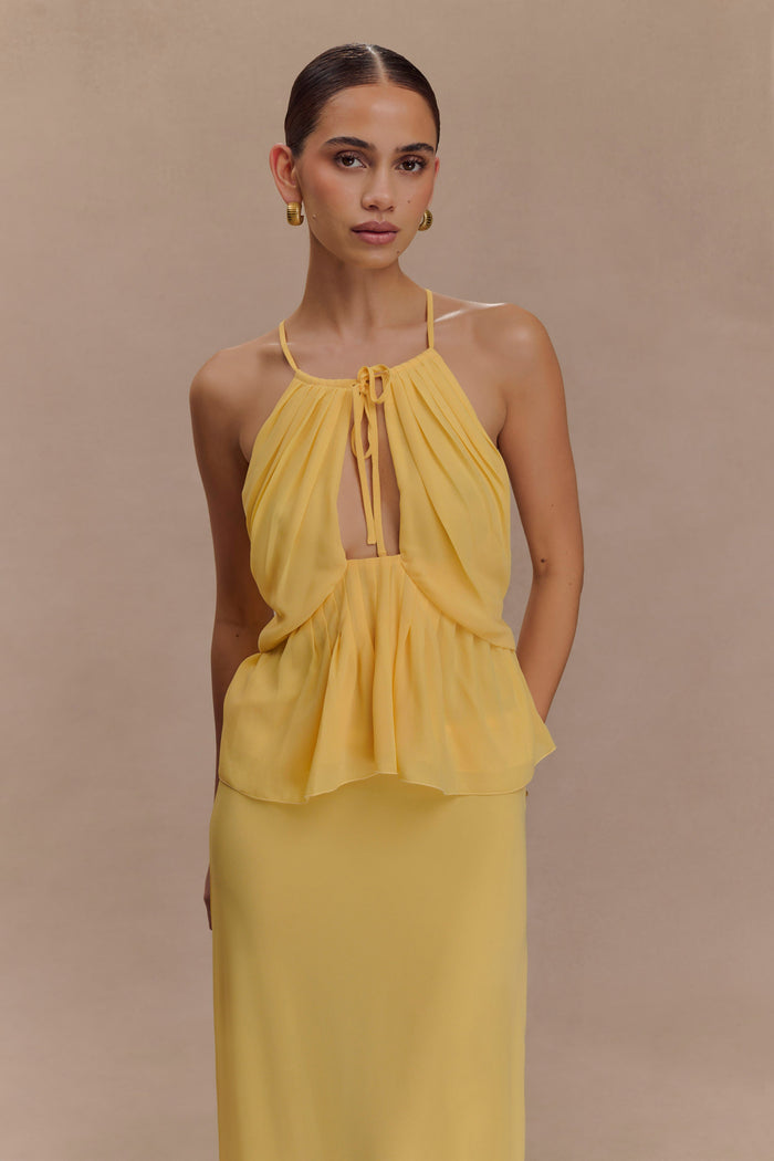 Korra Chiffon Halter Top - Butterscotch