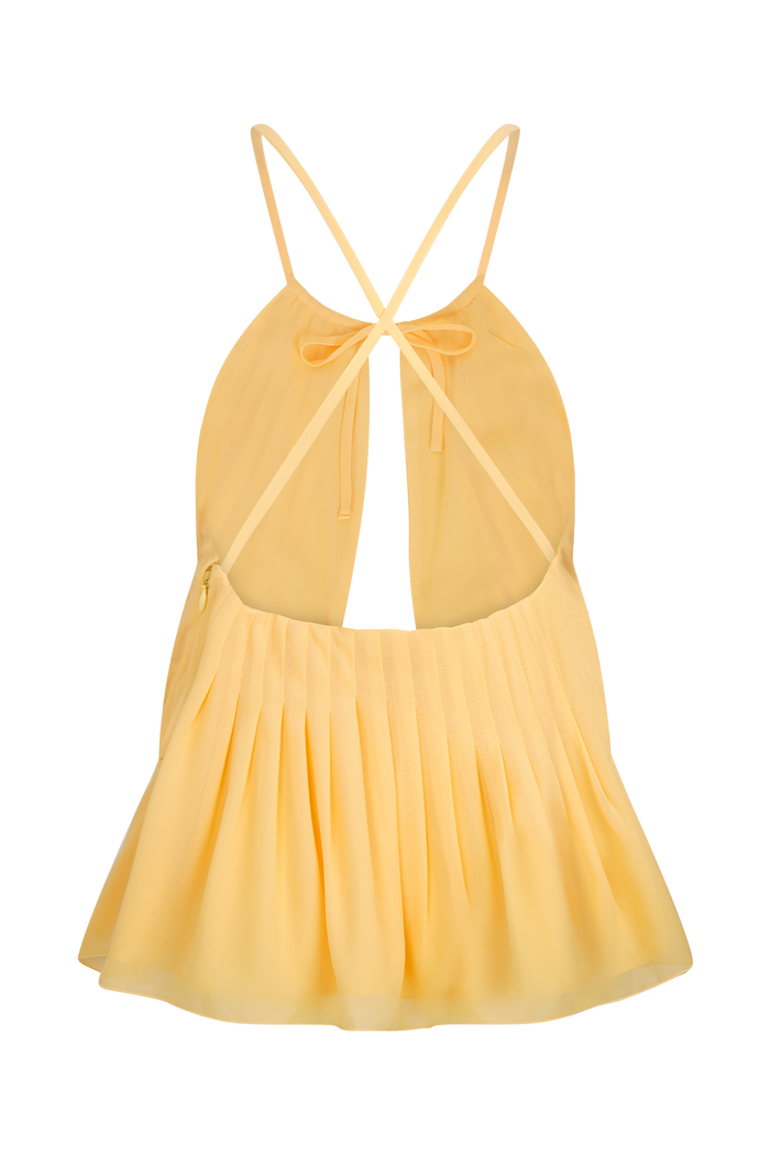 Korra Chiffon Halter Top - Butterscotch