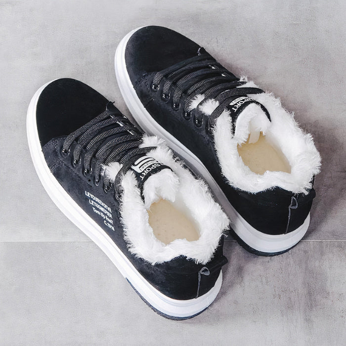 Lace-Up Suede Sneakers for Women – Cozy & Stylish Comfort