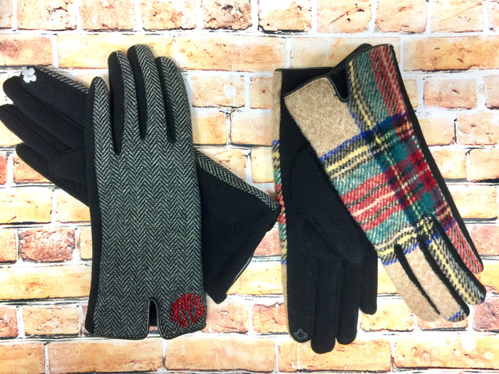 Ladies Tech Gloves w/Monogram - Premium Accessories from Blue Suede Blanks - Just $24.95! Shop now at Pat's Monograms