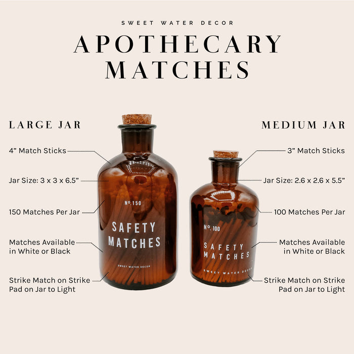 LARGE APOTHECARY SAFETY MATCHES - BLACK