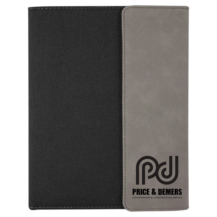 Laser Engraved Logo Portfolio - Faux Leather/Canvas - Premium Executive Items from Pat's Monograms - Just $29.95! Shop now at Pat's Monograms