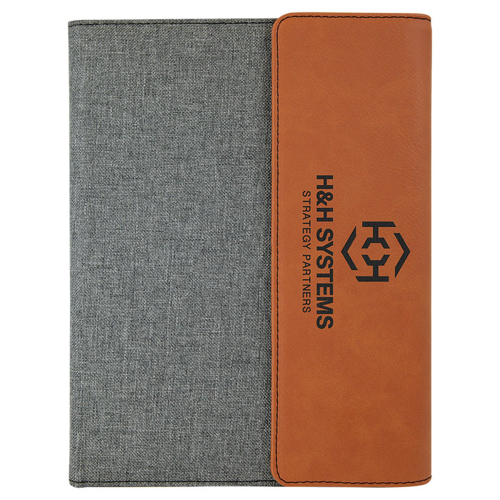 Laser Engraved Logo Portfolio - Faux Leather/Canvas - Premium Executive Items from Pat's Monograms - Just $29.95! Shop now at Pat's Monograms