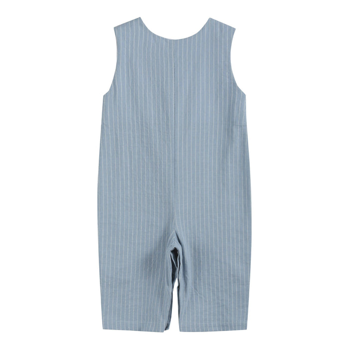Light Blue Pinstripe Turkey Smocked Overalls - Premium  from Lil Cactus - Just $36! Shop now at Pat's Monograms