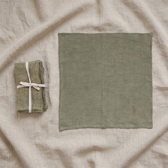 Linen Napkin Set, Olive / Set of 4