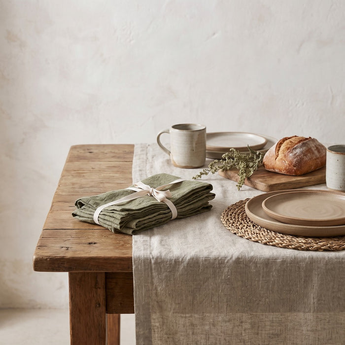Linen Napkin Set, Olive / Set of 4, styled at home