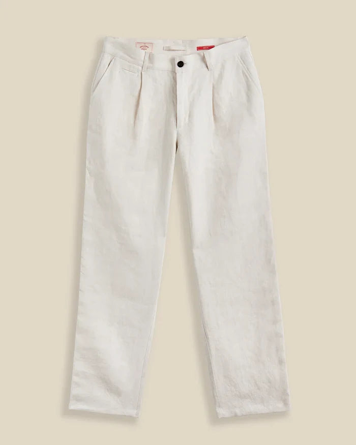 Linen Trousers Single Pleat- Ecru