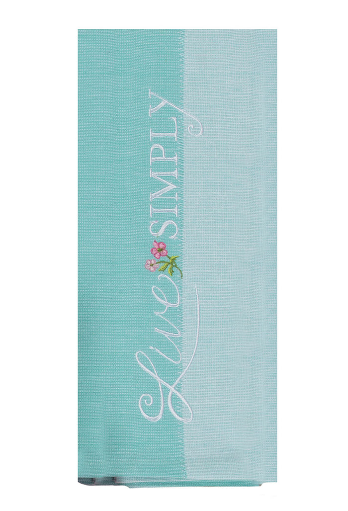 Live Simply Embroidered Tea Towel - Premium Dish Towel from Kay Dee Designs - Just $8.95! Shop now at Pat's Monograms